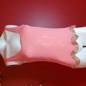 Iisley New York Beaded Designer Semi Sheer Tank Top Blouse Sz M BNWT